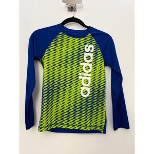 Adidas Blue Neon Lightning Long Sleeve T-Shirt Size S/CH-8 Youth EUC